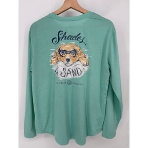 Lauren James T-Shirt Womens Medium Shades & Sand Golden Retriever LS Tee